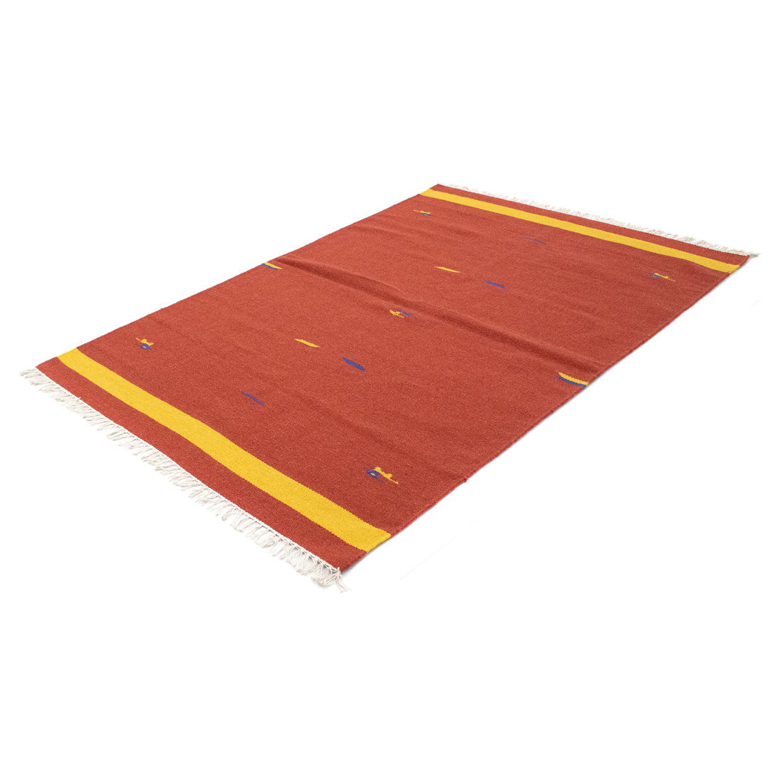 Handmade Kilim Wool Red Indoor/Outdoor Rug