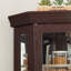 Vitrine de coin vitrée avec vitrine d'angle lumineuse, vitrine avec lumière (incluse), bar, armoire à vin avec tablettes réglables en verre, décoration en cerisier clair (incluse)-1444752171