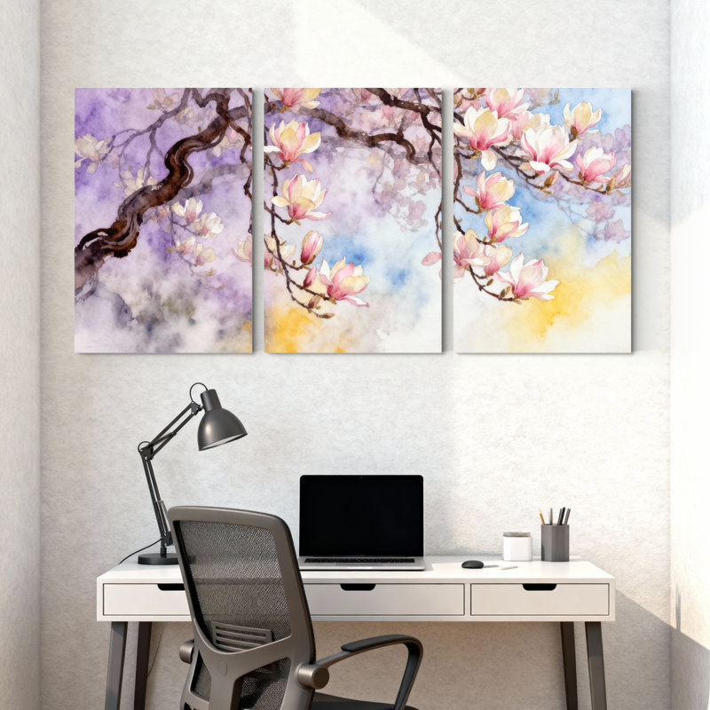 Ensemble de 3 impressions sur toile Magnolia Magnolia, H 18 po x l 36 po