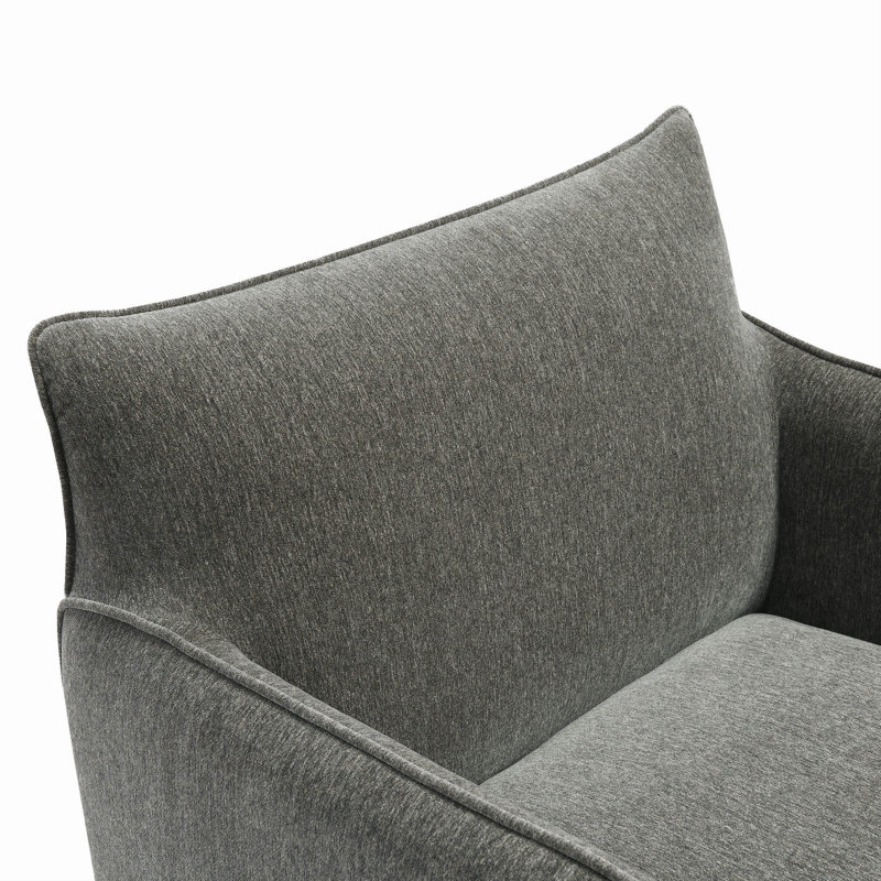 Fauteuil de 29,3 po de large Fidelius, 100 % polyester gris