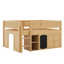 Lit mezzanine avec armoire de rangement et tableau noir-1128433588
