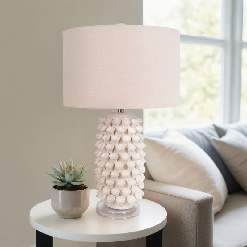 Rosecliff Heights 31" Ceramic Lily Applique Lamp With Base