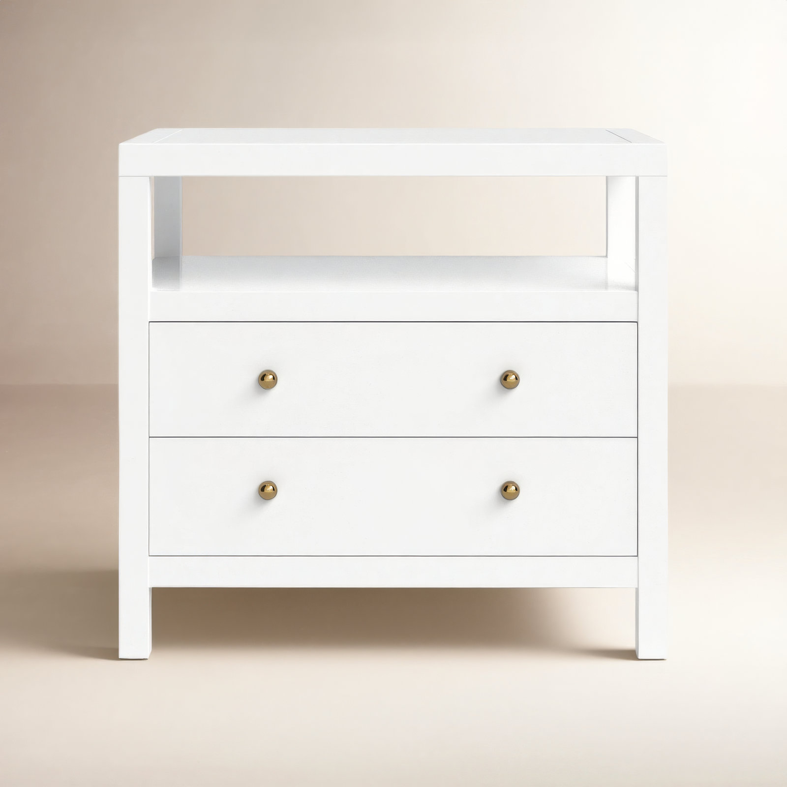 Celine 28" Acacia Nightstand, Smooth White
