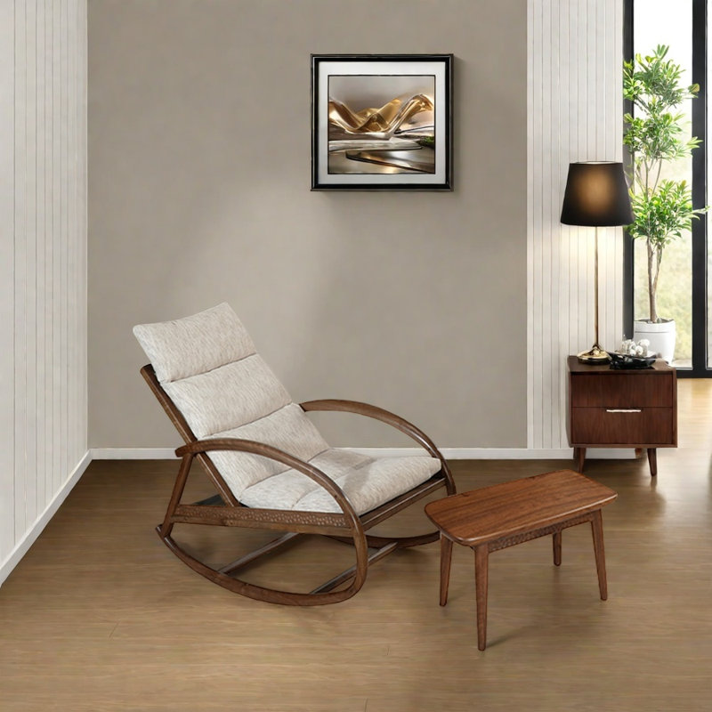 Chaise berçante ergonomique en bois massif