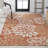 Zinnia Modern Floral Textured Weave Orange/Cream Indoor/Outdoor Rug-617832174