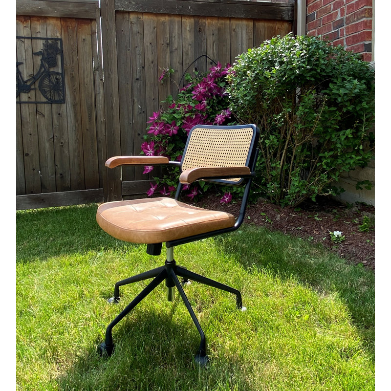 Chaise de bureau rembourrée en polyuréthane SEAT4U, Brun