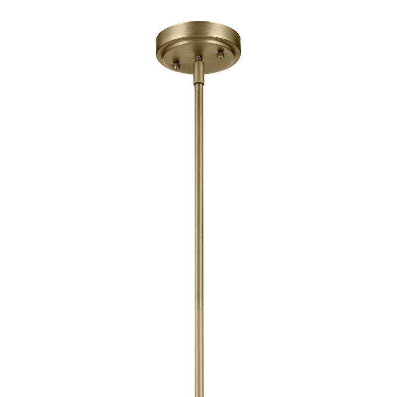 Suspension Kichler Everly en laiton naturel de 38,7 cm (15,25 po) à une lumière avec abat-jour transparent en forme de larme