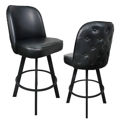 Uphostered Swivel  Tufted Bucket Seat Bar Stool With Metal Frame Restaurant And Cafe Bar Seating--Assembly Required
