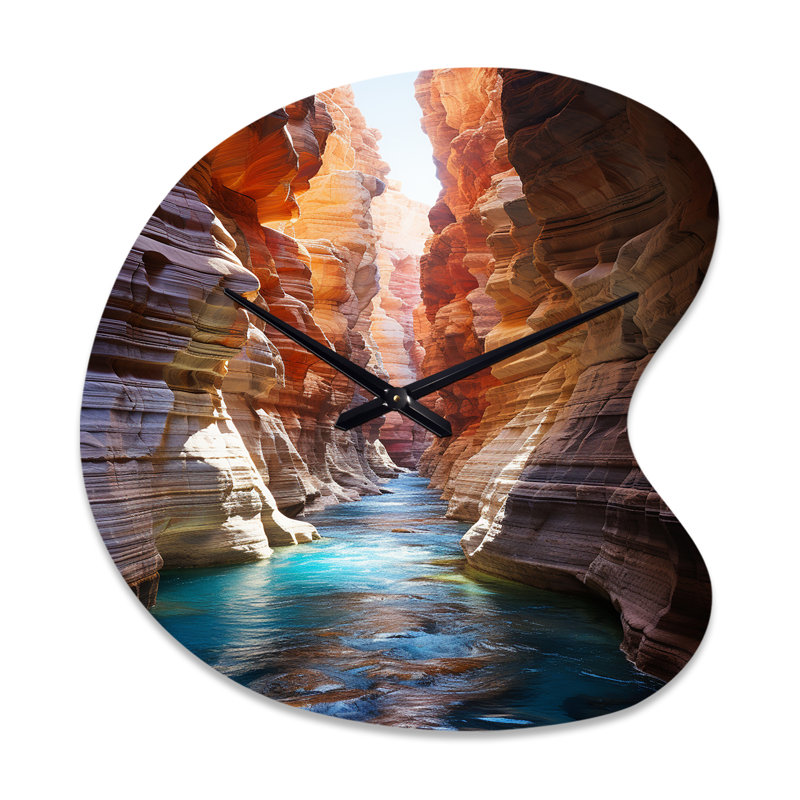 Canyon Antelope Turquoise Drips - Drop Shape Large Brown Wall Clock - Unique Shape, Large