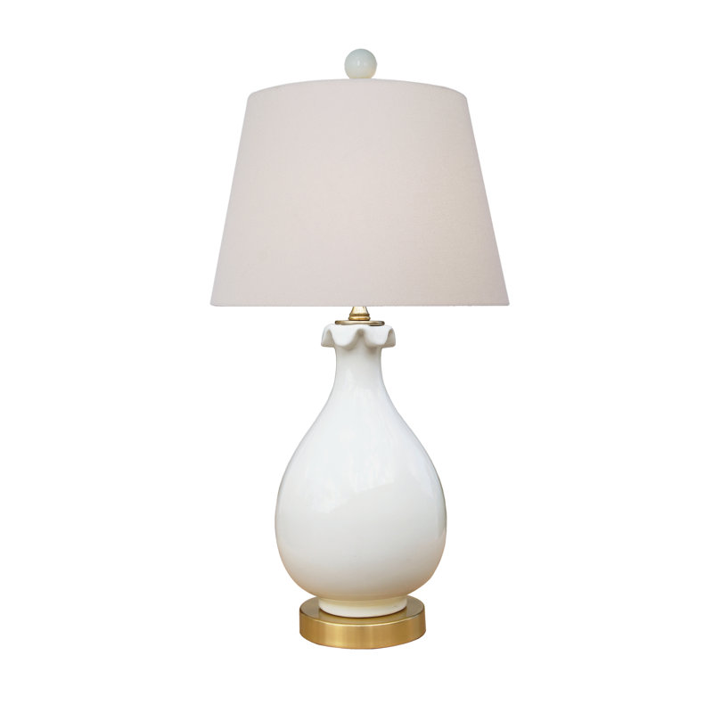 LAMPE Vase LOTUS BLANC PORCELAINE