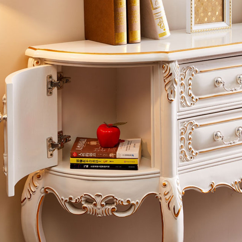 Console haut de gamme multifonctionnelle de luxe, H 36,61 po x l 46,46 po x P 13,78 po, Blanc