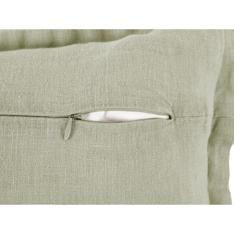 Sage Green Linen Decorative Pillow with Flange 20" x 20"