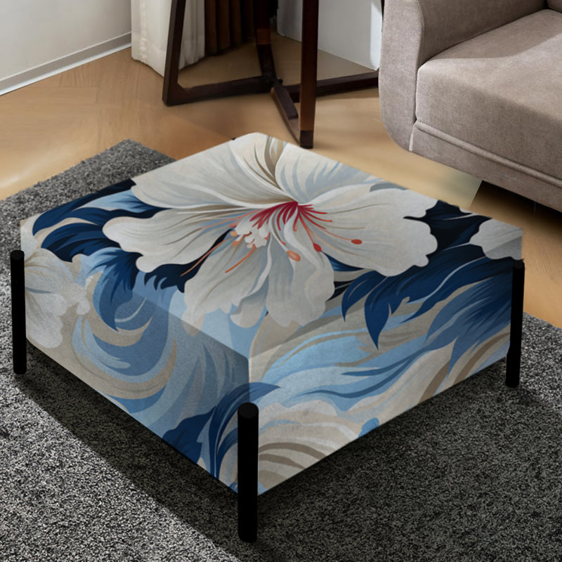 Seaside Reflections Tropical Pattern - Tropical Large Square Ottoman