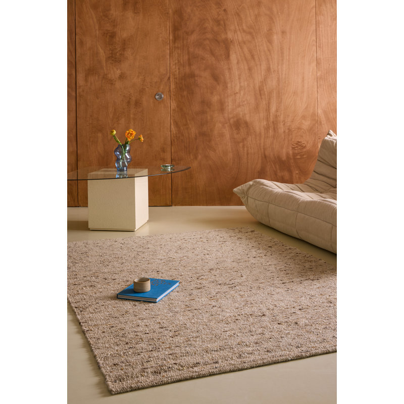 Sober Wool Area Rug, Natural, Rectangle 6'7 x 9'2