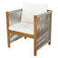 7-seat Acacia Wood Outdoor Sofa Set - 3-seater, 2 Singles, 2 Stools, Dining Table, Rope Armrests
