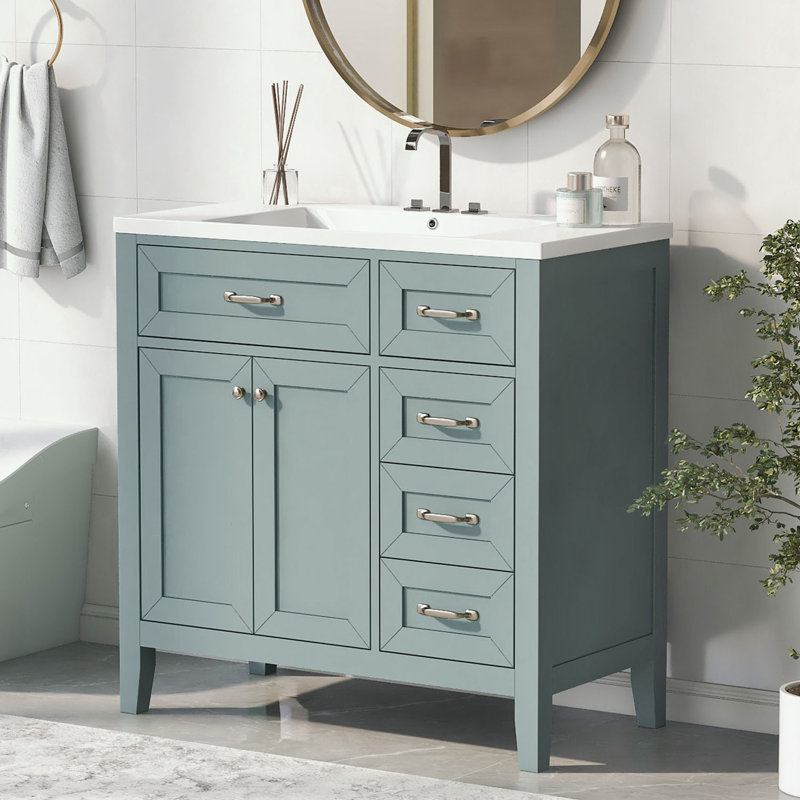 Rangement pour salle de bain Berdyne, Vert menthe, Argent