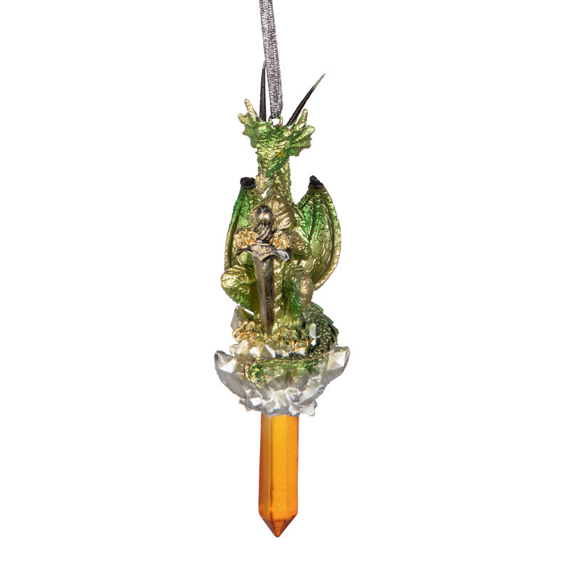 15.87cm Handmade Resin Dragon Hanging Figurine Ornament