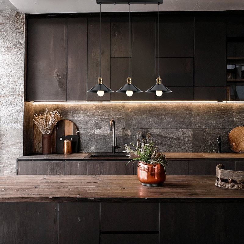 Luminaire suspendu pour îlot de cuisine 3 lumières à hauteur réglable