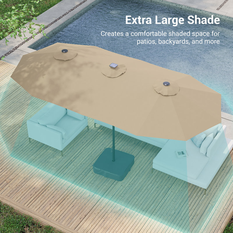 Parasol de marché rectangulaire 180 po x 108 po Ruhena, Sable