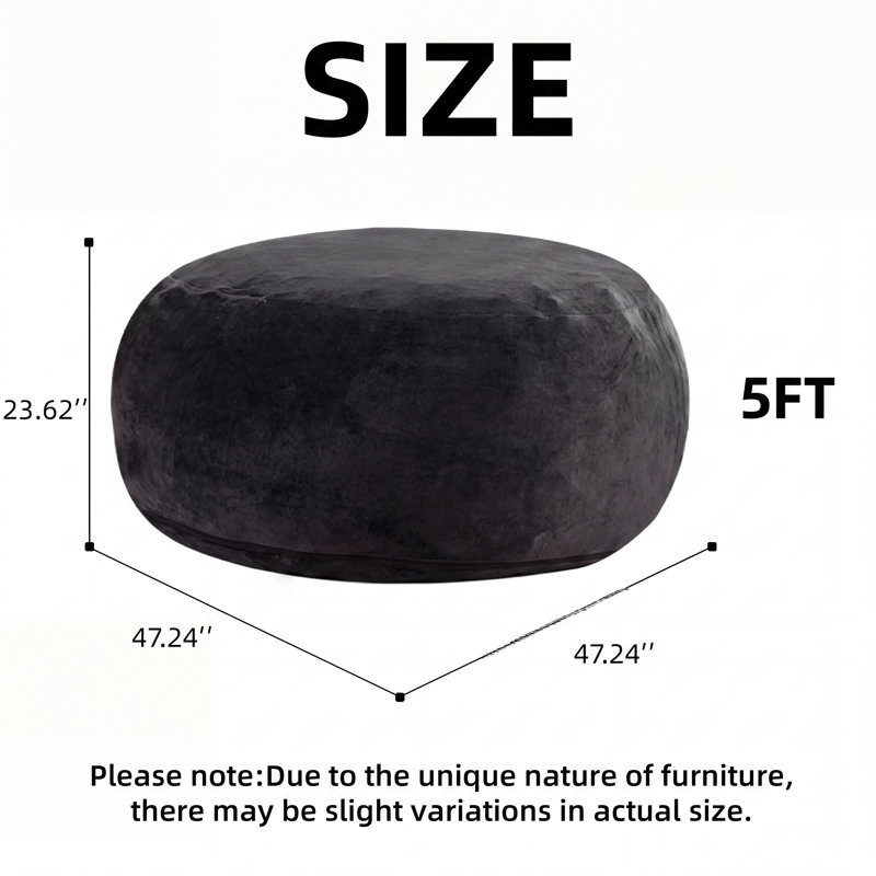 Fauteuil à billes 5Ft rembourré de mousse à mémoire de forme, Black