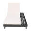 Ensemble de chaises longues, espace disponible sur un côté, bois d'acacia noir avec coussins de salon résistants à l'eau (crème et 4 pouces d'épaisseur) - version gris foncé assortie disponible
