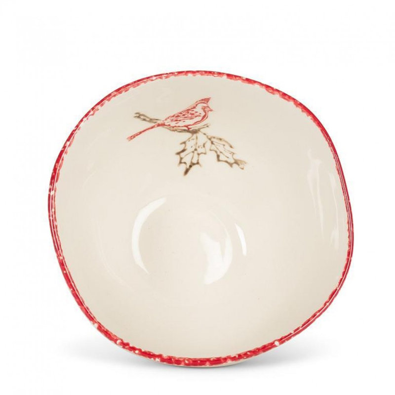 Cardinal Stamp Small Deep Bowl