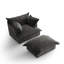 Upholstered Armchair with Footstool-682566106