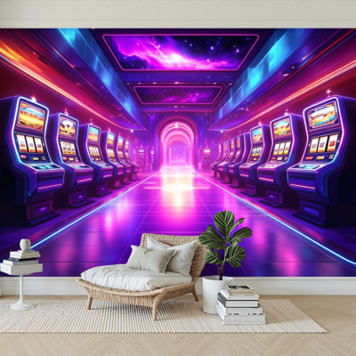 Papier peint adhésif auto-adhésif moderne l 96 "x H 69" pour chambre à coucher Neon