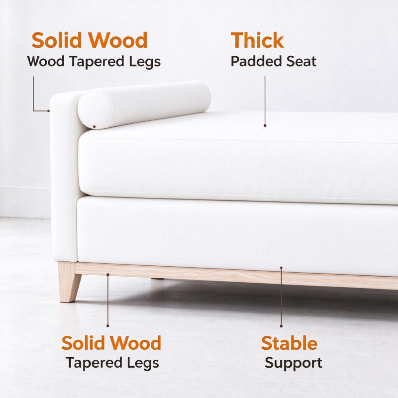 Banc de lit Renitta, Beige