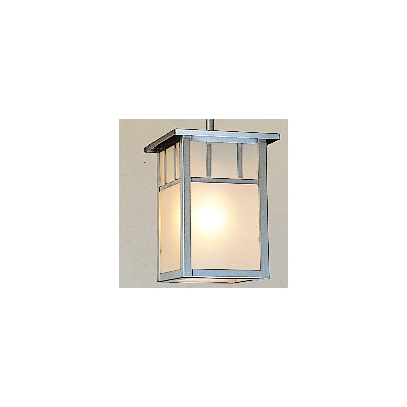 Telly Outdoor Hanging Lantern, Double T-bar, Pewter, Frosted