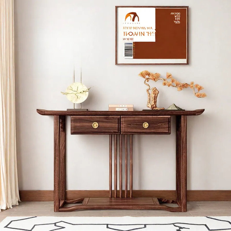 New Chinese Style Solid Wood Entryway Table, 34.6" H x 59.1" W x 13.8" D