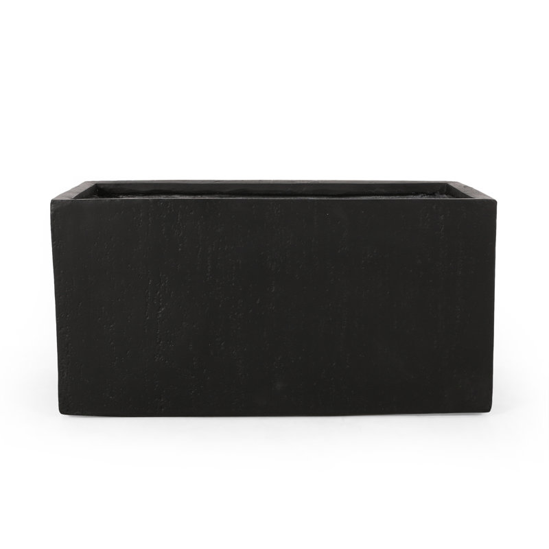 Outdoor Large Square Mgo Planter 35''l, Black
