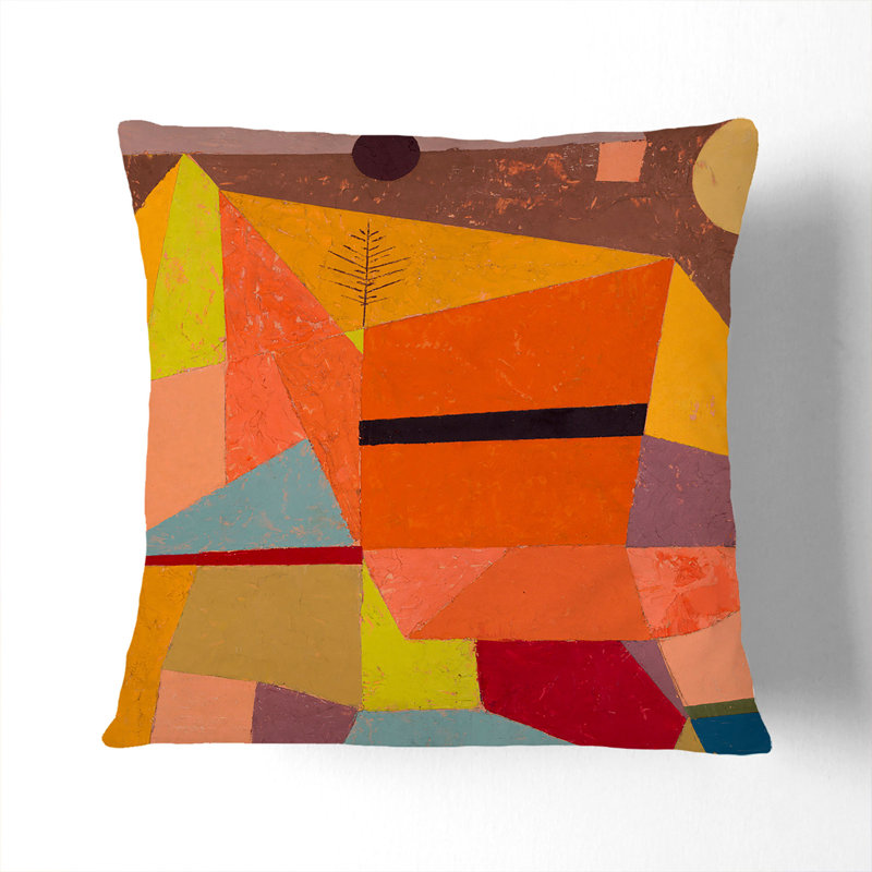 Joyful Mountain Landscape Square Throw Cushion, 40cm H x 40cm W x 15cm D