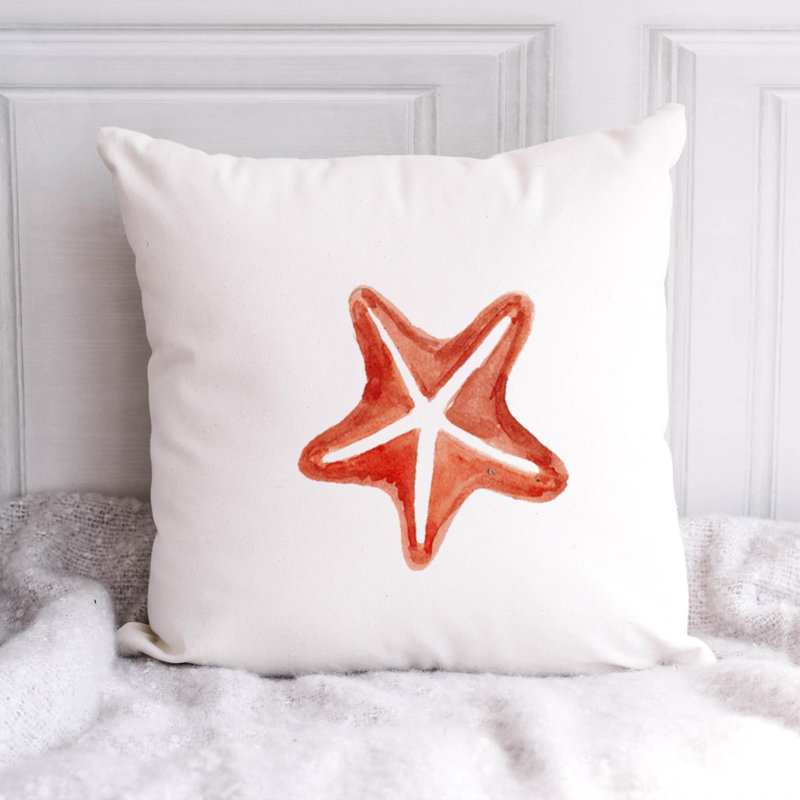 Coussin Nautical Sea Life_748 - Throw Pillow Insert Includ, H 16 po x l 16 po