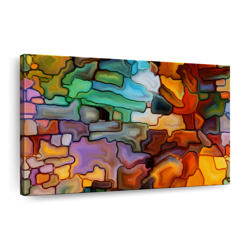 Abstract Fused Glass Canvas Print, 26" H x 39" W x 1.25" D