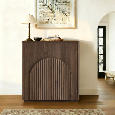  32'' Curved Sideboard Buffet Cabinet With Symmetrical Arch Doors for Living Room Accent, Bar, Kitchen