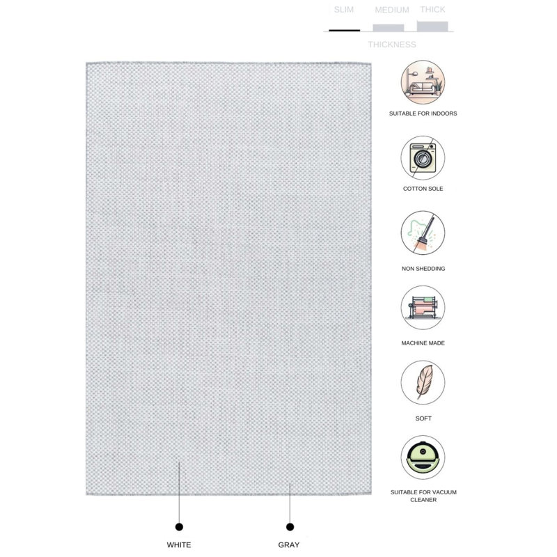 Tapis en polypropylène jute / sisal Marquas, Rectangle 2 pi 8 po x 5 pi