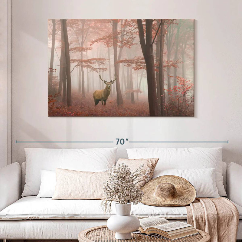 Cerf rouge Brampt insaisissable, H 32 po x l 48 po