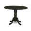 L'ensemble de table de cuisine 5 pièces contient une table de salle à manger et 4 chaises de salle à manger rembourrées en polyester bleu marine foncé avec dossier élégant - finition noire-2083480415-2117897157-2117897160