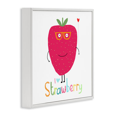 Art amusant, giclée encadrée de fraises par Carla Daly