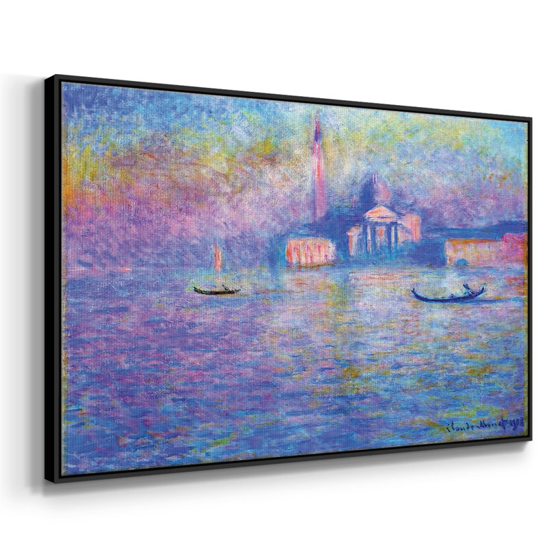 San Giorgio Maggior, 1908 02 - Reproduction sur toile flottante, H 17 po x l 25 po x P 2 po, Noir
