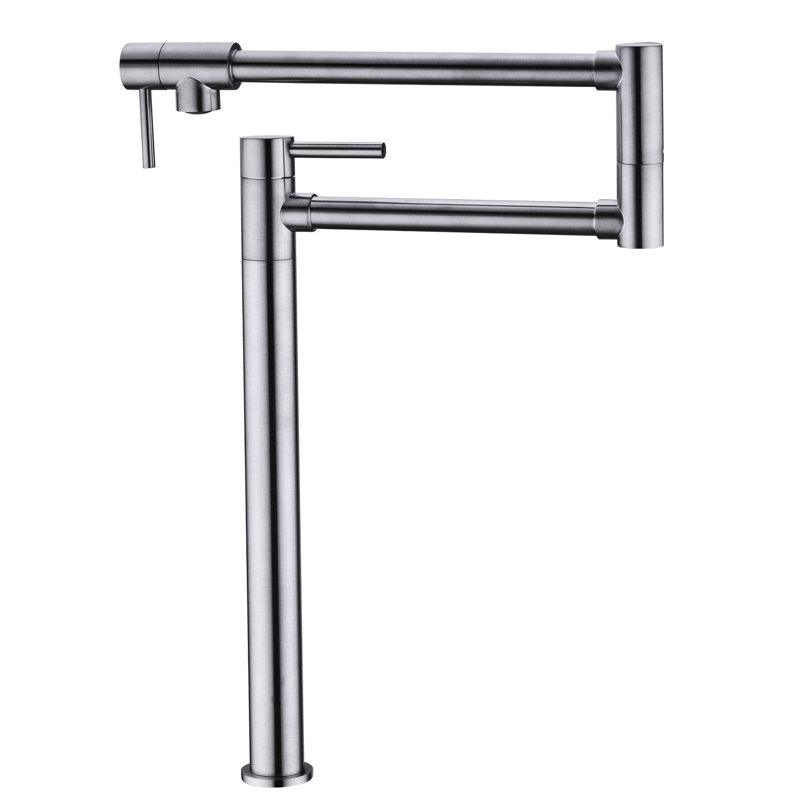 Brushed Nickel Pot Filler Faucet Extension , Double Handles For Precise Water Management, Surface Treated To Corrosion And Fingerprints, Smooth Splash- Aerator