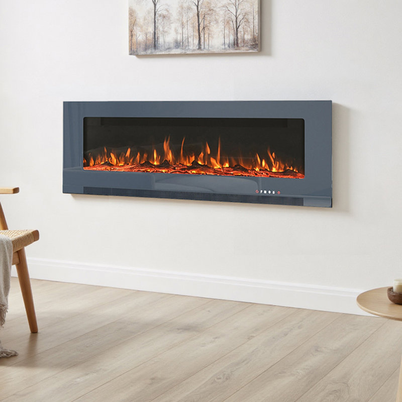Wall Mounted Electric Fireplace, 50.2cm H x 152.4cm W x 12cm D