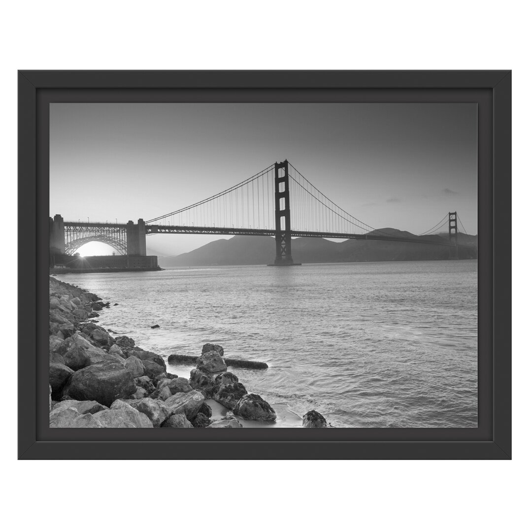 Gerahmtes Wandbild wunderschöne Golden Gate Bridge