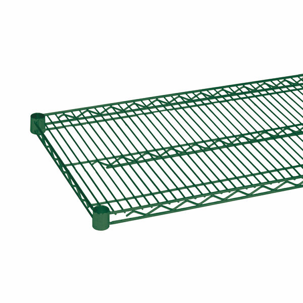Étagère avec 4 attaches en plastique , Époxy vert, H 1 po x l 42 po x P 24 po