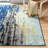Melanarka Abstract Power Loom Performance Blue Rug-1215437182