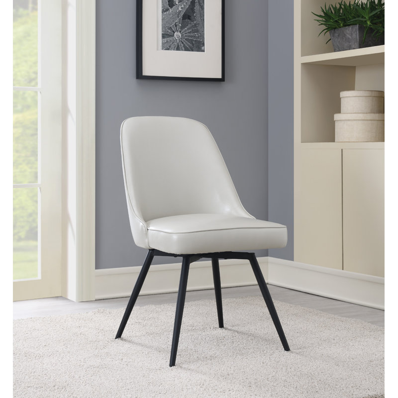 Chaise de salle à manger pivotante Penton, ensemble de 2, Crème