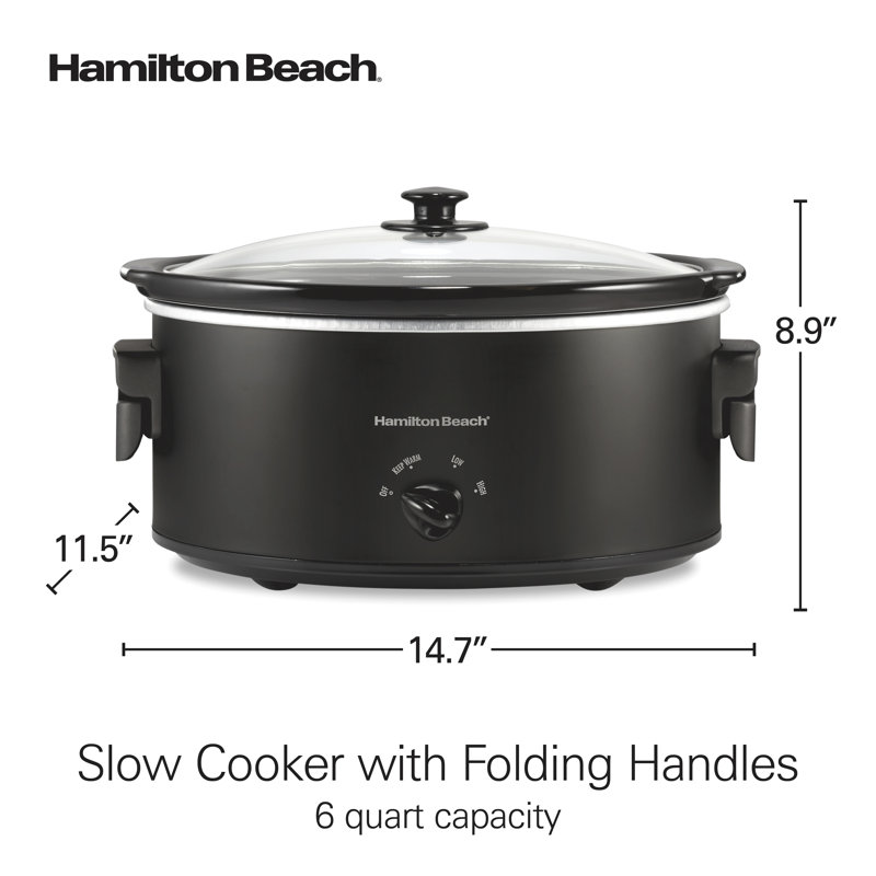 Hamilton Beach® 6 Quart Slow Cooker With Folding Handles