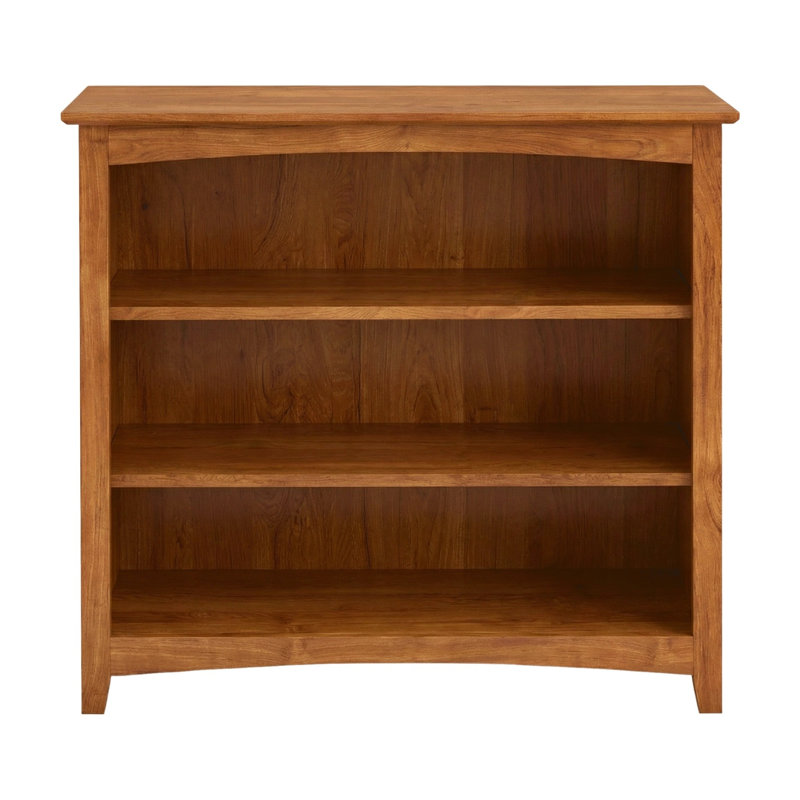 Malani 36" H Solid Wood Classic Bookcase, Tuscan Brown, (3 Shelves) 36"H x 37.75"W x 12.875"D