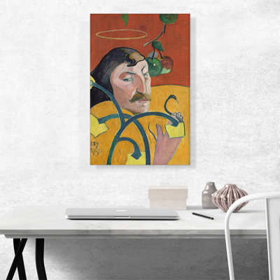 " Self-portrait With Halo And Snake 1889 " by Paul Gauguin Painting Print